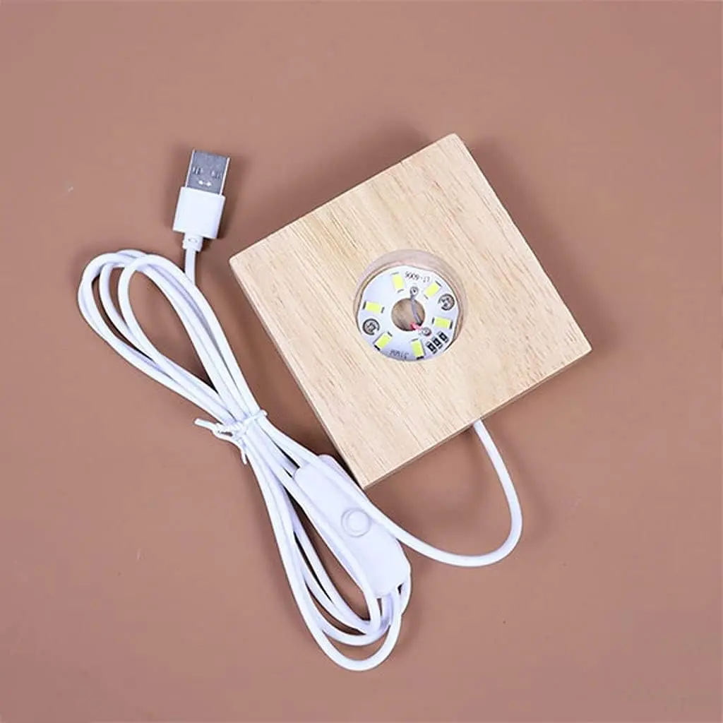 LED Wood Base (Square, White)
