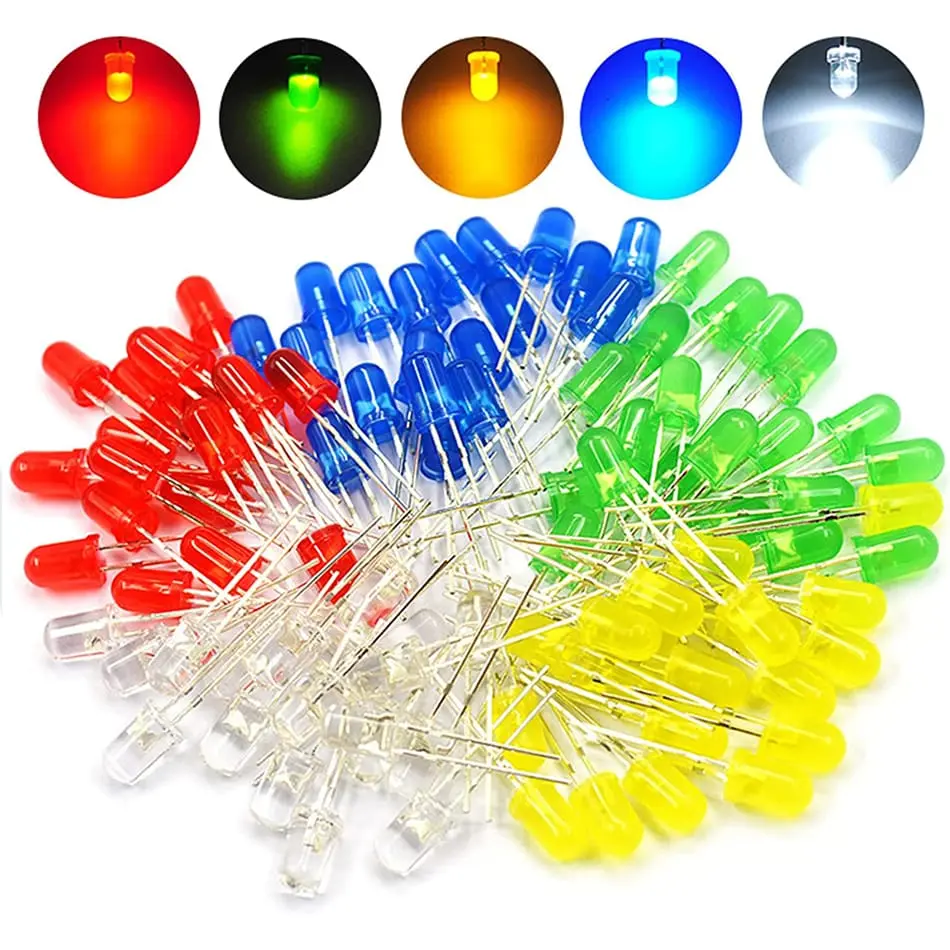 LED Diodes 5mm Short pin 18mm (White)